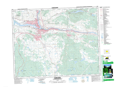 092I09 Kamloops Canadian topographic map, 1:50,000 scale