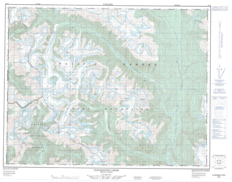 092J05 Clendenning Creek Canadian topographic map, 1:50,000 scale