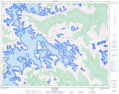 092J06 Ryan River Canadian topographic map, 1:50,000 scale