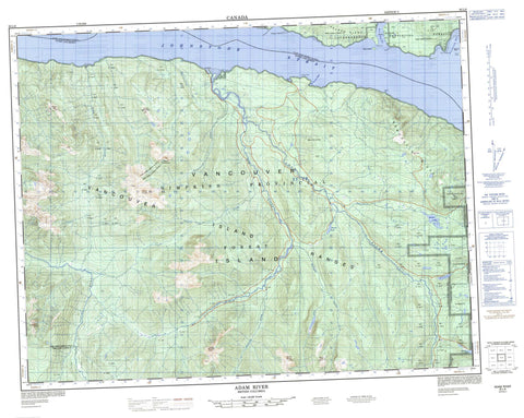 092L08 Adam River Canadian topographic map, 1:50,000 scale