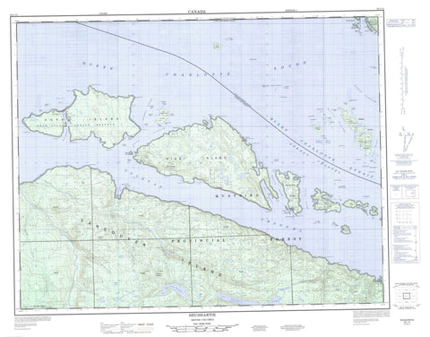 092L13 Shushartie Canadian topographic map, 1:50,000 scale
