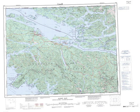 092L Alert Bay Canadian topographic map, 1:250,000 scale