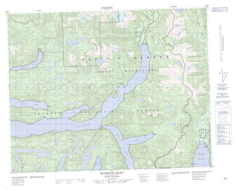 092M02 Seymour Inlet Canadian topographic map, 1:50,000 scale