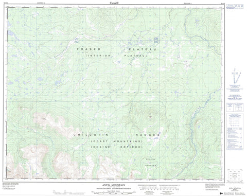 092O06 Anvil Mountain Canadian topographic map, 1:50,000 scale