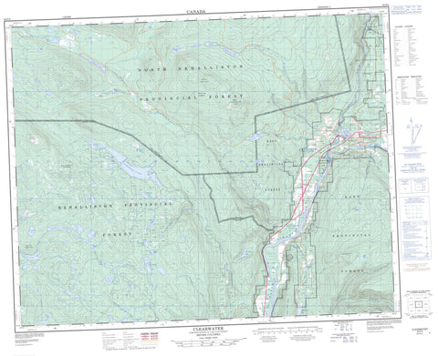 092P09 Clearwater Canadian topographic map, 1:50,000 scale