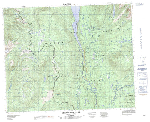 093A01 Clearwater Lake Canadian topographic map, 1:50,000 scale