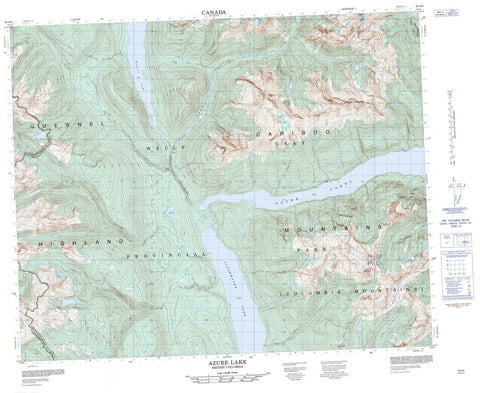 093A08 Azure Lake Canadian topographic map, 1:50,000 scale