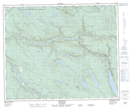 093A12 Hydraulic Canadian topographic map, 1:50,000 scale
