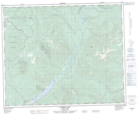 093A14 Cariboo Lake Canadian topographic map, 1:50,000 scale