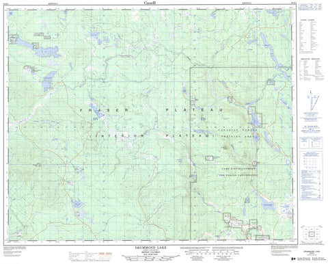 093B02 Drummond Lake Canadian topographic map, 1:50,000 scale