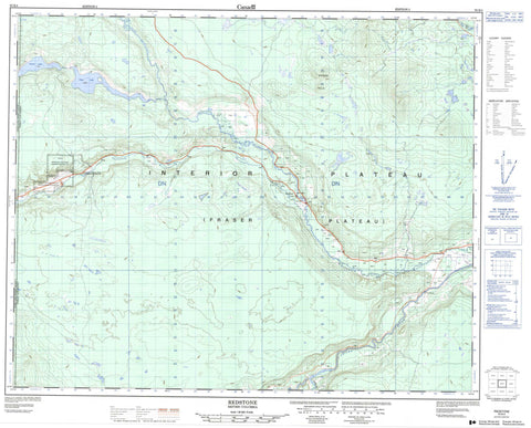 093B04 Redstone Canadian topographic map, 1:50,000 scale