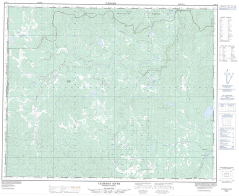 093B12 Clisbako River Canadian topographic map, 1:50,000 scale
