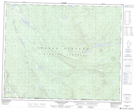 093C02 Chantslar Lake Canadian topographic map, 1:50,000 scale
