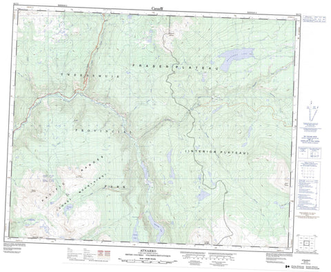 093C05 Atnarko Canadian topographic map, 1:50,000 scale