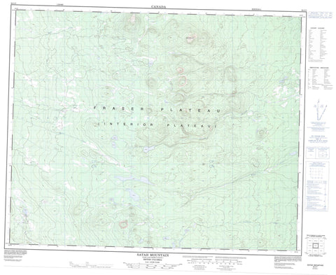 093C07 Satah Mountain Canadian topographic map, 1:50,000 scale