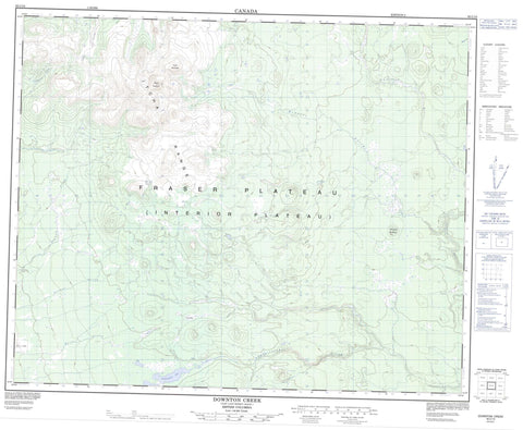 093C10 Downton Creek Canadian topographic map, 1:50,000 scale