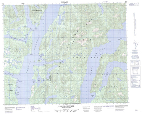 093D04 Fisher Channel Canadian topographic map, 1:50,000 scale