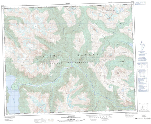093D15 Kimsquit Canadian topographic map, 1:50,000 scale