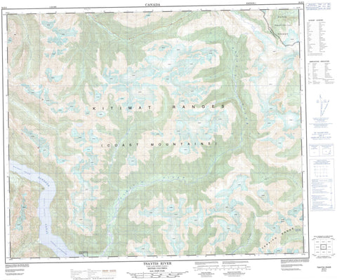 093E05 Tsaytis River Canadian topographic map, 1:50,000 scale