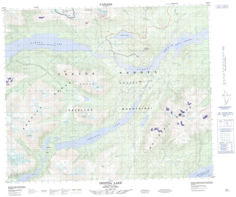 093E11 Troitsa Lake Canadian topographic map, 1:50,000 scale