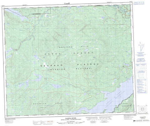 093E15 Nadina River Canadian topographic map, 1:50,000 scale
