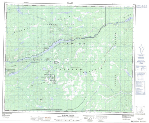 093F01 Suscha Creek Canadian topographic map, 1:50,000 scale