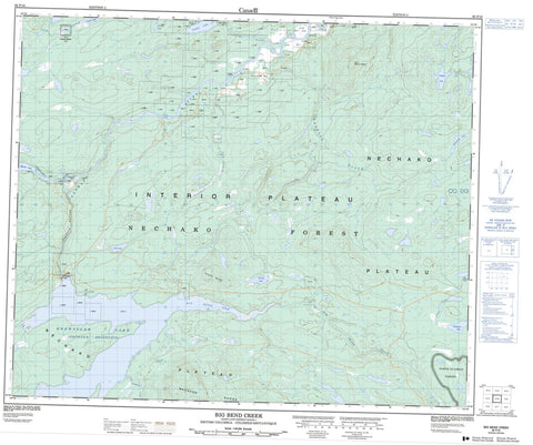 093F10 Big Bend Creek Canadian topographic map, 1:50,000 scale