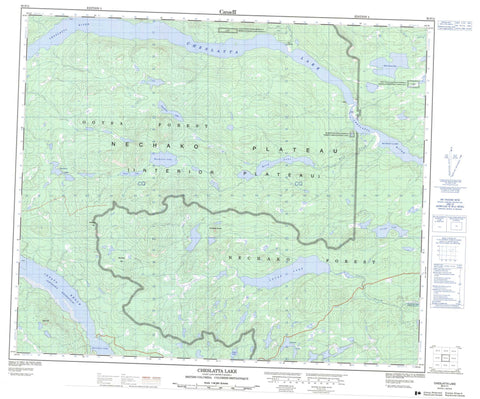 093F11 Cheslatta Lake Canadian topographic map, 1:50,000 scale