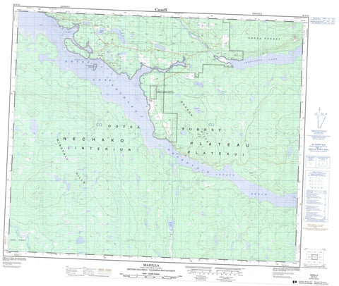 093F12 Marilla Canadian topographic map, 1:50,000 scale