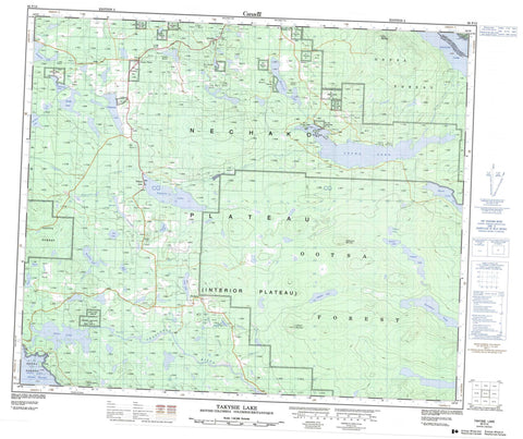 093F13 Takysie Lake Canadian topographic map, 1:50,000 scale
