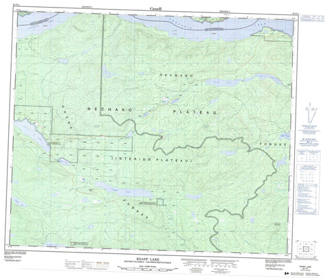 093F14 Knapp Lake Canadian topographic map, 1:50,000 scale