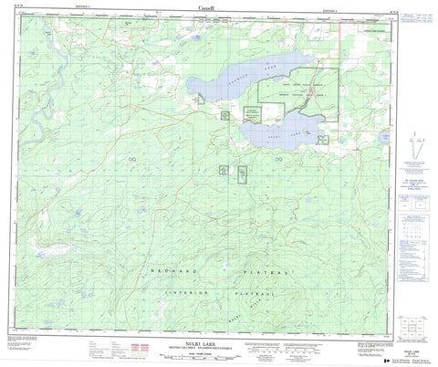 093F16 Nulki Lake Canadian topographic map, 1:50,000 scale