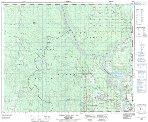 093G02 Cottonwood Canyon Canadian topographic map, 1:50,000 scale