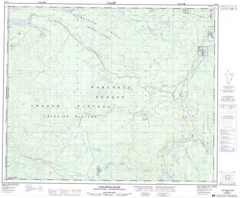093G04 Coglistiko River Canadian topographic map, 1:50,000 scale