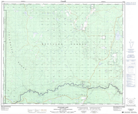 093G06 Punchaw Lake Canadian topographic map, 1:50,000 scale
