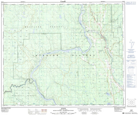 093G07 Hixon Canadian topographic map, 1:50,000 scale