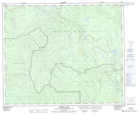 093G09 Pitoney Lake Canadian topographic map, 1:50,000 scale