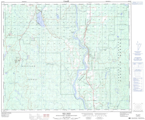 093G10 Red Rock Canadian topographic map, 1:50,000 scale
