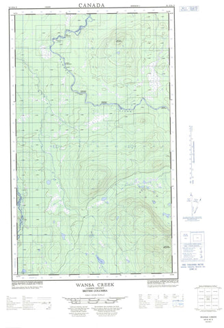 093G16E Wansa Creek Canadian topographic map, 1:50,000 scale