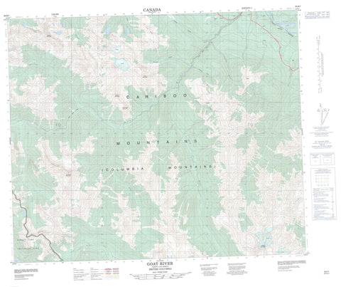 093H07 Goat River Canadian topographic map, 1:50,000 scale