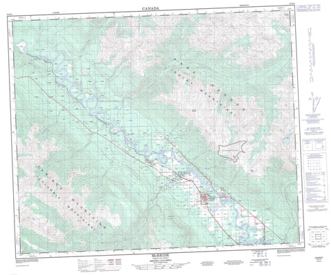 093H08 Mcbride Canadian topographic map, 1:50,000 scale
