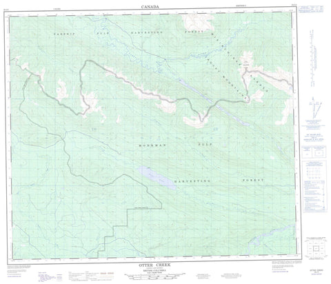 093I05 Otter Creek Canadian topographic map, 1:50,000 scale