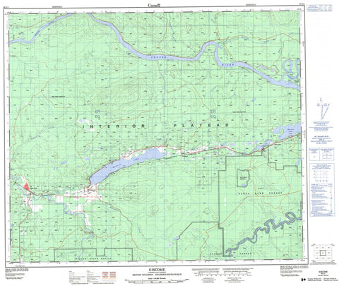 093J01 Giscome Canadian topographic map, 1:50,000 scale