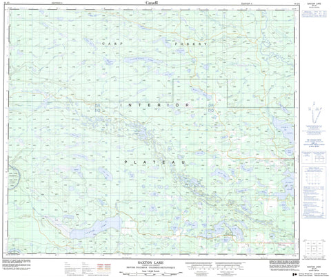 093J03 Saxton Lake Canadian topographic map, 1:50,000 scale