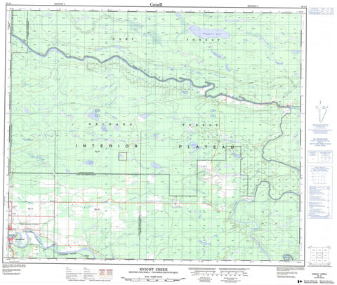 093J04 Knight Creek Canadian topographic map, 1:50,000 scale