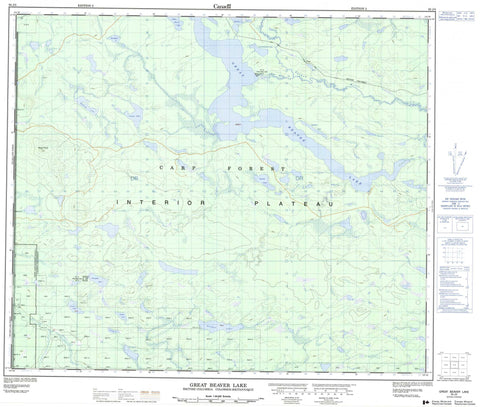 093J05 Great Beaver Lake Canadian topographic map, 1:50,000 scale