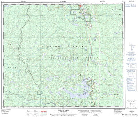 093J07 Summit Lake Canadian topographic map, 1:50,000 scale