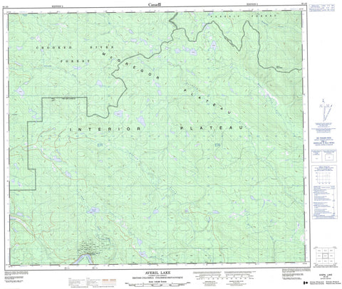 093J08 Averil Lake Canadian topographic map, 1:50,000 scale