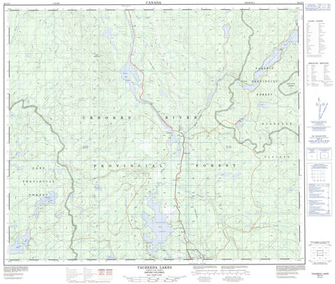 093J10 Tacheeda Lakes Canadian topographic map, 1:50,000 scale