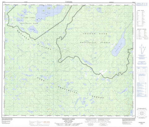 093J11 Weedon Lake Canadian topographic map, 1:50,000 scale